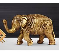 Artvarko Tronc d'éléphant en laiton finement sculpté Vastu Hathi pour bonne chance, réussite, prospérité, décoration d'intérieur, mariage, pendaison de crémaillère (22,9 cm, 3,3 kg)