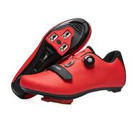ARTVEP Chaussures Cyclisme Hommes Chaussures de vélos de Route pour Femmes compatibles avec Look SPD SPD-SL Delta Cleats Aptitude Chaussures Intérieur/Extérieur Tout Rouge EU43