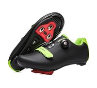 ARTVEP Chaussures Cyclisme Hommes Chaussures de vélos de Route pour Femmes compatibles avec Look SPD SPD-SL Delta Cleats Aptitude Chaussures Intérieur/Extérieur Vert Noir EU40