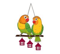 Artvibes Jolie paire de perroquets muraux en bois pour décoration de la maison, jardin, balcon, bureau, café, décoration de porte, articles d'art de décoration festive (WH_9124N), lot de 1