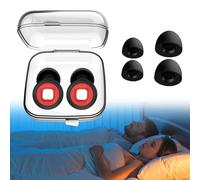 Artvive Bouchons d'oreilles anti-ronflement pour dormir, ronflement, silencieux, avec 2 paires d'embouts auriculaires, réutilisables, pour protection contre le bruit (noir)
