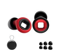 Artvive Bouchons d'oreilles moto 27 dB Réduction du bruit du vent Convient pour dormir, voyager, apprendre (noir et rouge) Taille unique