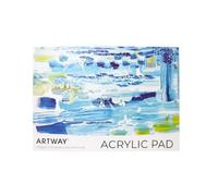 Artway A3 Bloc Papier Acrylique - 20 Feuilles 400 g/m² Préapprêté Grain Toile Mat, Sans Acide, Bord Collé Détachable - pour Acrylique, Techniques Mixtes & Études à l'Huile
