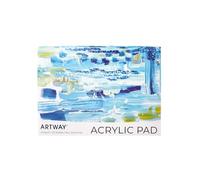 Artway A4 Bloc Papier Acrylique - 20 Feuilles 400 g/m² Préapprêté Grain Toile Mat, Sans Acide, Bord Collé Détachable - pour Acrylique, Techniques Mixtes & Études à l'Huile