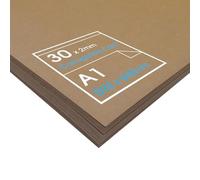 Artway - Carton ondulé 2 mm pour modélisme - papier kraft de 300 g/m² avec surfaces extérieures laminées - 30 feuilles A1, Marron