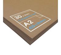 Artway - Carton ondulé 2 mm pour modélisme - papier kraft de 300 g/m² avec surfaces extérieures laminées - 30 feuilles A2, Marron
