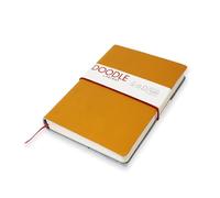 Artway Indigo Doodle - Journal/carnet de croquis en cuir moutarde- 175mm x 125mm - 164 côtés/82 pages de papier cartouche 150gsm