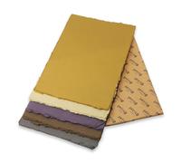 Artway Indigo - Papier Coton A4 - Papier Artisanal Coloré/100% Coton - 220 gsm à 250 gsm Texture Lisse - Lot Mixte A4 de 5 Couleurs x 25 Feuilles