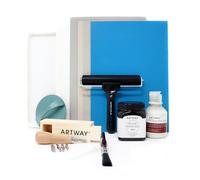 Artway - Kit pour linogravure et découpe - polymère/lino/rouleau/réceptacle à encre/encre et plus
