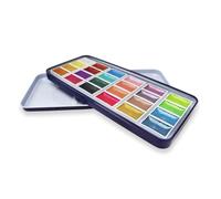 Artway Set de Peintures Aquarelle - Shimmer - 24 Godets Complets - Une gamme de couleurs métalliques et nacrées, parfaites pour la peinture à l’aquarelle