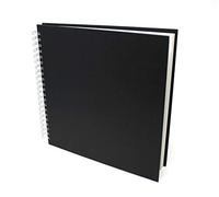 Artway Studio - Carnet de croquis carré à reliure spirale - 285 mm - 96 côtés/48 pages de papier cartouche 170 gm- Carnet de croquis cartonné noir