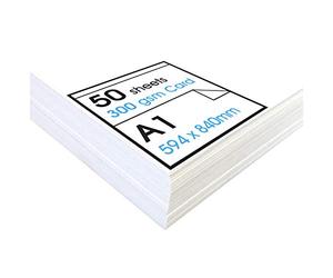 Artway Studio - A1 Carte Blanche - Idéal pour la présentation, l'affichage, le montage et le papier cartonné - 300gsm - A1 (50 feuilles)