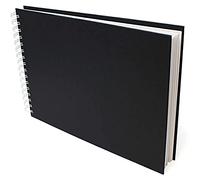 Artway Studio - Carnet de croquis A4 à reliure spirale - Paysage - 96 côtés/48 pages de papier cartouche 170gsm - Carnet de croquis cartonné noir