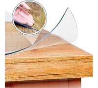 Artwelt Nappe de Protection de Table Transparente 2.2mm Film Doux en Cristal Clair Lavable Étanche du Film de Table Toile Cirée Rectangulaire |Qualité Supérieure| (110cm X 90cm)
