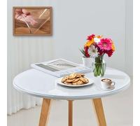 Artwelt Nappe Transparente Ronde Film Protection de Table Imperméable Lavable Résistant à la Graisse Film pour Les Tables Rondes Taille Souhaitée en Diamètre 85cm