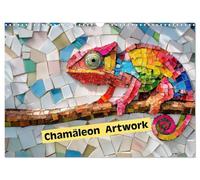 Artwork caméléon, Version française (Calendrier mural 2026 DIN A3 portrait), Calendrier CALVENDO mensuel