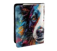 Artwork With The Smiling Printed Passport Holder ,Travel PU Leather Passport Cover Case Organizer for Men Women 6.5 Inch, Noir , Taille unique