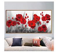 Artworks Poster sur toile sans cadre Motif coquelicots rouges 50 x 100 cm