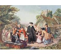 ARTXLXXBN Art Mural Toile Impression Toile l'illustration du pasteur du village tirée de la vie de grands hommes racontée par William Powell Frith Pour la Décoration du Salon 60x90cm