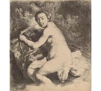 ARTXLXXBN Célèbre Affiches Imprimées Portrait Tableaux au bain de Rembrandt Van Rijn Art Mural Classique Pour les Décorations pour la Maison 60x90cm