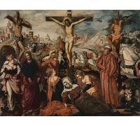 ARTXLXXBN Célèbre Affiches Imprimées Portrait Tableaux Crucifixion de Jacopo Robusti Le Tintoret Art Mural Classique Pour les Décorations pour la Maison 60x90cm
