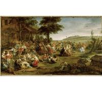 ARTXLXXBN Célèbre Affiches Imprimées Portrait Tableaux Flandrische Kirmes de Peter Paul Rubens Art Mural Classique Pour les Décorations pour la Maison 60x90cm