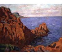ARTXLXXBN Célèbre Affiches Imprimées Portrait Tableaux les roches rouges de Jean Baptiste Armand Guillaumin Art Mural Classique Pour les Décorations pour la Maison 60x90cm