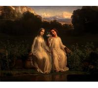 ARTXLXXBN Célèbre Affiches Imprimées Portrait Tableaux Poème de l'âme Virginitas de Louis Janmot Art Mural Classique Pour les Décorations pour la Maison 60x90cm
