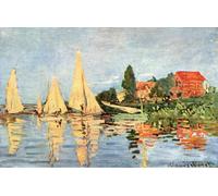 ARTXLXXBN Célèbre Affiches Imprimées Portrait Tableaux Regatta Bei Argenteuil par Claude Monet Art Mural Classique Pour les Décorations pour la Maison 60x90cm