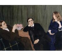 ARTXLXXBN Célèbre Affiches Imprimées Portrait Tableaux Triple portrait sœur et frères par Károly Ferenczy Art Mural Classique Pour les Décorations pour la Maison 60x90cm