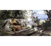 ARTXLXXBN Célèbre Affiches Imprimées Portrait Tableaux Une leçon dangereuse par Henryk Siemiradzki Art Mural Classique Pour les Décorations pour la Maison 60x90cm