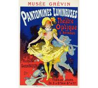 ARTXLXXBN Célèbre Art Mural Toile Impression Toile Eclairage Mime Spectacle Au Théâtre Grévin Paris Affiche par Jules Cheret Images Abstraites Pour la Décoration du Salon 60x90cm