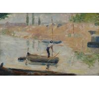 ARTXLXXBN Célèbre Art Mural Toile Impression Toile Homme dans une barque de Georges Pierre Seurat Images Abstraites Pour la Décoration du Salon 60x90cm
