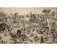 ARTXLXXBN Célèbre Art Mural Toile Impression Toile la Foire de la Saint Georges de Pieter Bruegel l'Ancien Images Abstraites Pour la Décoration du Salon 60x90cm