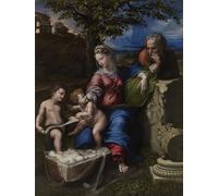 ARTXLXXBN Célèbre Art Mural Toile Impression Toile la Sainte Famille sous un chêne de Raffaello Sanzio Raphael Images Abstraites Pour la Décoration du Salon 60x90cm
