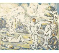 ARTXLXXBN Célèbre Art Mural Toile Impression Toile les Baigneuses de Paul Cézanne Images Abstraites Pour la Décoration du Salon 60x90cm