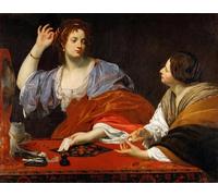 ARTXLXXBN Célèbre Art Mural Toile Impression Toile Marthe blâme sa vaine sœur Marie-Madeleine Simon Vouet par Simon Vouet Images Abstraites Pour la Décoration du Salon 60x90cm