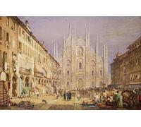 ARTXLXXBN Célèbre Art Mural Toile Impression Toile Milan la place de la cathédrale par Samuel Prout Images Abstraites Pour la Décoration du Salon 60x90cm