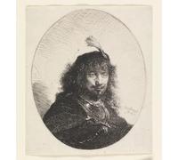 ARTXLXXBN Célèbre Art Mural Toile Impression Toile Rembrandt avec chapeau à plumes et sabre abaissé par Rembrandt Van Rijn Images Abstraites Pour la Décoration du Salon 60x90cm