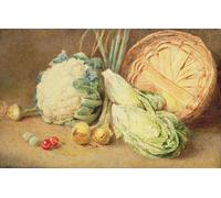 ARTXLXXBN Célèbre Art Mural Toile Impression Toile une nature morte de légumes de William Henry Hunt Images Abstraites Pour la Décoration du Salon 60x90cm