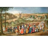 ARTXLXXBN Célèbre Imprimer Affiche Toile Photos D'Art Cortège nuptial devant un paysage de Pieter Brueghel le Jeune Tableaux Posters Pour la Décoration de Bureau 60x90cm