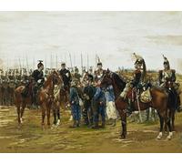 ARTXLXXBN Célèbre Imprimer Affiche Toile Photos D'Art Cuirassiers français retenant captifs des soldats bavarois par Jean Baptiste Edouard Detaille Pour la Décoration de Bureau 60x90cm