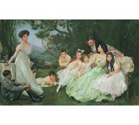 ARTXLXXBN Célèbre Imprimer Affiche Toile Photos D'Art la famille Golden the Harvey de John Henry Frederick Bacon Tableaux Posters Pour la Décoration de Bureau 60x90cm