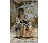 ARTXLXXBN Célèbre Imprimer Affiche Toile Photos D'Art la première rencontre dans L'histoire de Manon Lescaut et le chevalier des Grievous de Maurice Leloir Pour la Décoration de Bureau 60x90cm