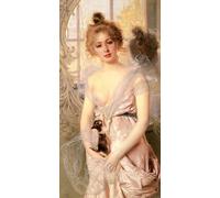 ARTXLXXBN Célèbre Imprimer Affiche Toile Photos D'Art le nouveau chaton de Vittorio Matteo Corcos Tableaux Posters Pour la Décoration de Bureau 60x90cm