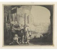 ARTXLXXBN Célèbre Imprimer Affiche Toile Photos D'Art Pierre et Jean guérissant un infirme à la porte du temple de Rembrandt Van Rijn Tableaux Posters Pour la Décoration de Bureau 60x90cm