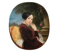 ARTXLXXBN Célèbre Imprimer Affiche Toile Photos D'Art Portrait de la chanteuse et compositrice Pauline Viardot par François Edouard Picot Tableaux Posters Pour la Décoration de Bureau 60x90cm