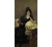 ARTXLXXBN Célèbre Imprimer Affiche Toile Photos D'Art Portrait de Madame De Urcola portant une couverture noire par Joaquín Sorolla Tableaux Posters Pour la Décoration de Bureau 60x90cm