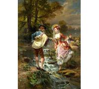 ARTXLXXBN Célèbre Imprimer Affiche Toile Photos D'Art Très Galant Auguste Detti Tableaux Posters Pour la Décoration de Bureau 60x90cm