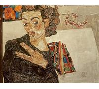 ARTXLXXBN Célèbre Peinture D'Art Murale Wall Art Peintures Autoportrait d'Egon Schiele Impression Peinture Huile Pour la Décoration Murale 60x90cm